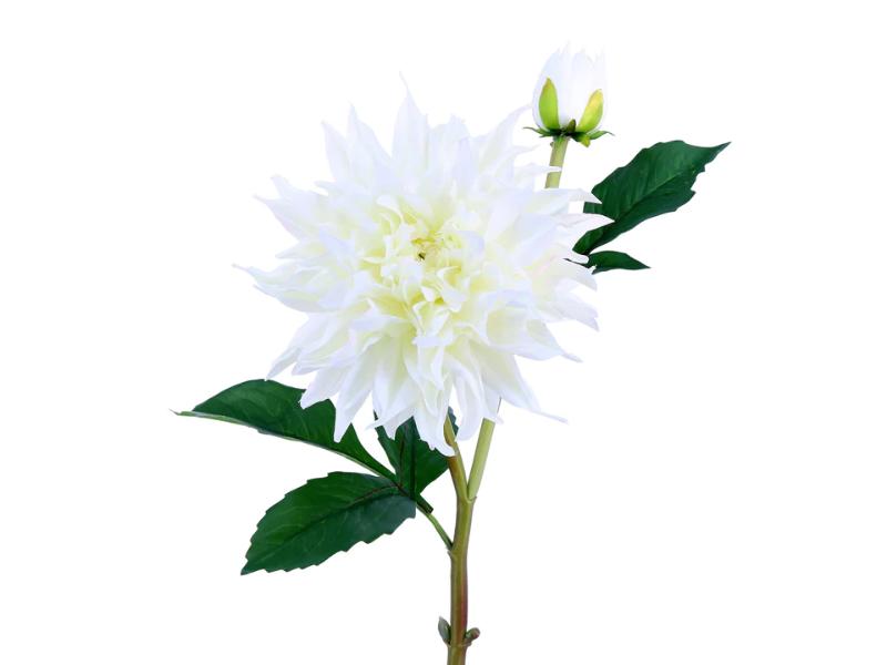 28" White Natural Touch Dahlia Spray (12pc) - Holiday Warehouse