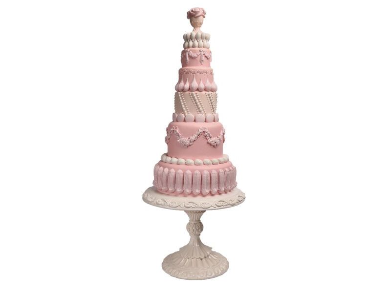 26" Pink Tiered Cake on Pedestal