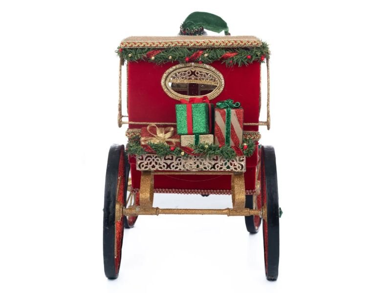29" Christmas in the City Hansom Cab with Elf Driver - Holiday Warehouse