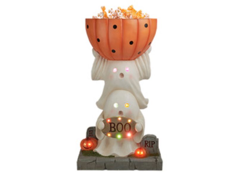 29" LED Stacked Ghost w/Candy Bowl - Holiday Warehouse