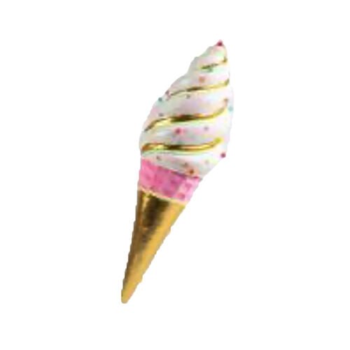 29.5" Hanging Pink/Gold Ice Cream Cone - Holiday Warehouse