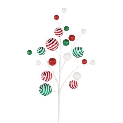 29.5" Sequined Ball Spray (3PC) - Holiday Warehouse