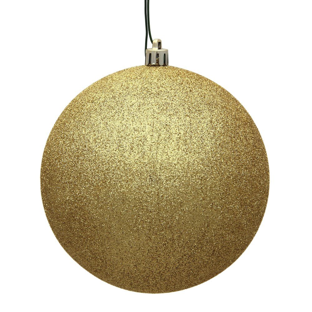 3" Gold Glitter Ball 8pc - Holiday Warehouse