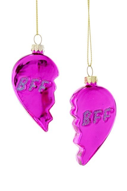 3" Pink BFF Heart - Set of 2 - Holiday Warehouse