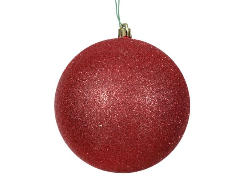 3" Red Glitter Ball 8pc - Holiday Warehouse