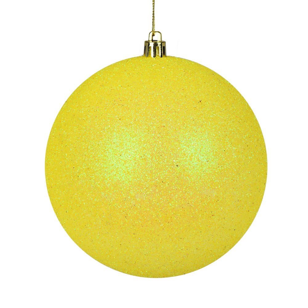 3" Yellow Glitter Ball Ornament 40pc - Holiday Warehouse