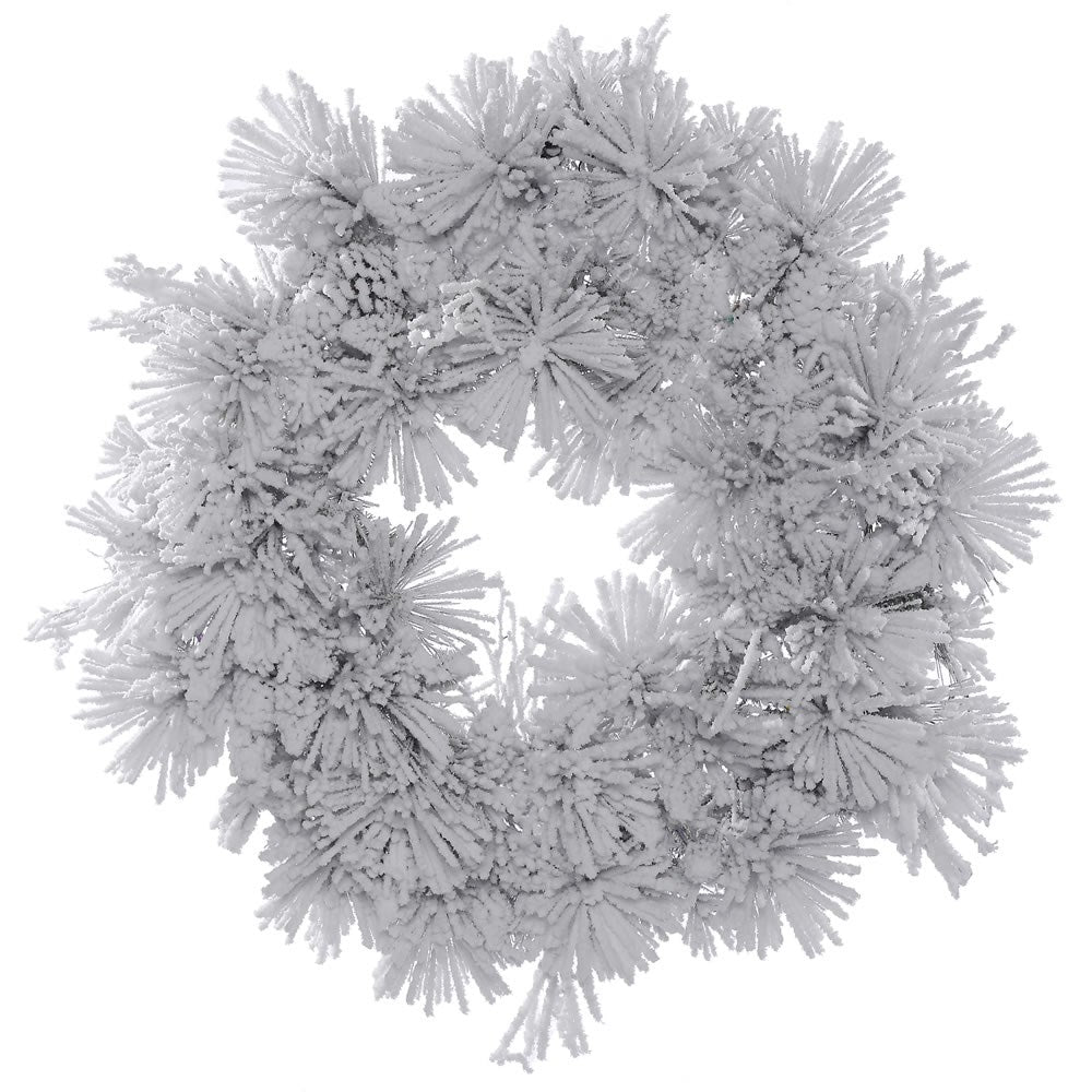 30" Flocked Alberta Wreath with Cones - Holiday Warehouse