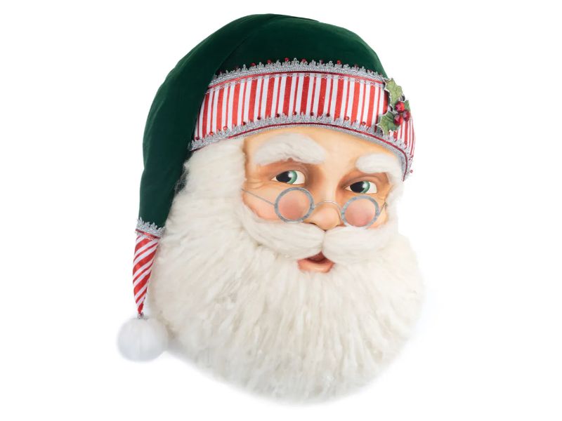 32" Papa Peppermint Santa Wall Mask - Holiday Warehouse