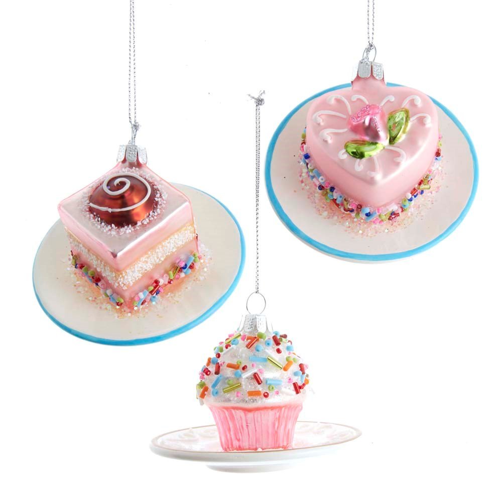 3.25" Glass Mini Cake Ornament - Holiday Warehouse