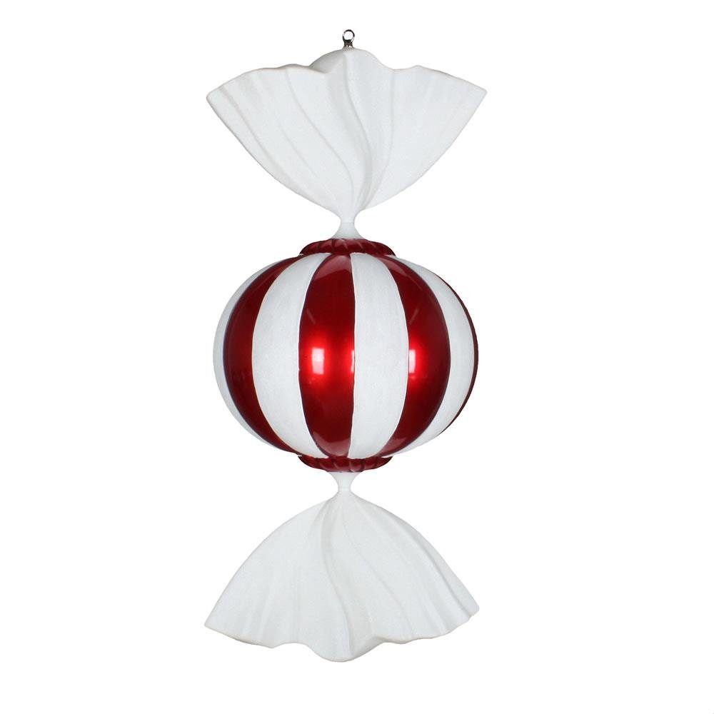 36" Red & White Candy Ornament - Holiday Warehouse