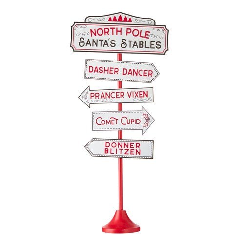 37.5" Santa's Stables Directional Sign - Holiday Warehouse