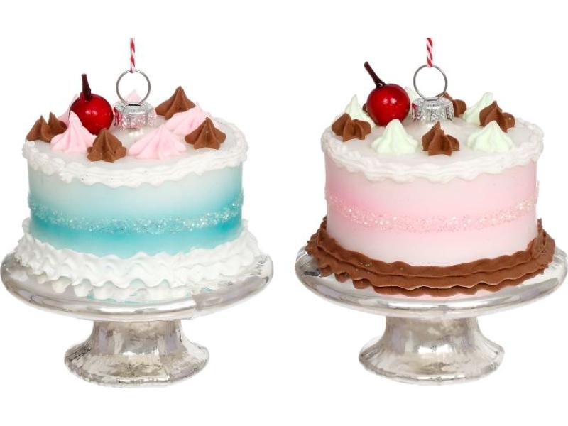4" Birthday Cake Ornament Set of 2 - Holiday Warehouse