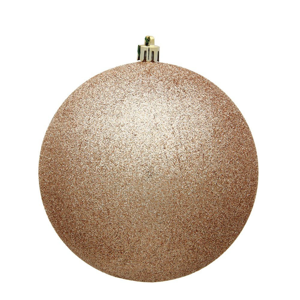 4" Cafe Latte Glitter Ornament 6pc - Holiday Warehouse