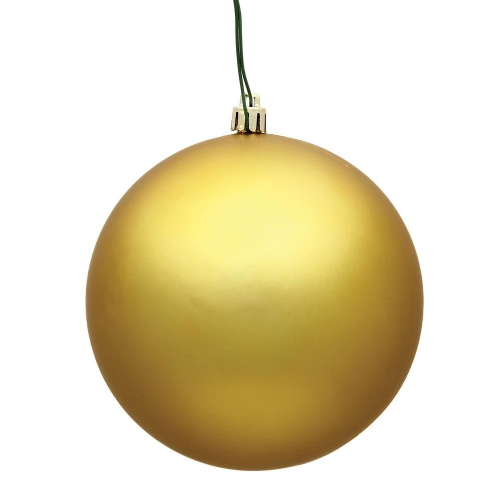 4" Gold Matte Ball Ornament 6pc - Holiday Warehouse