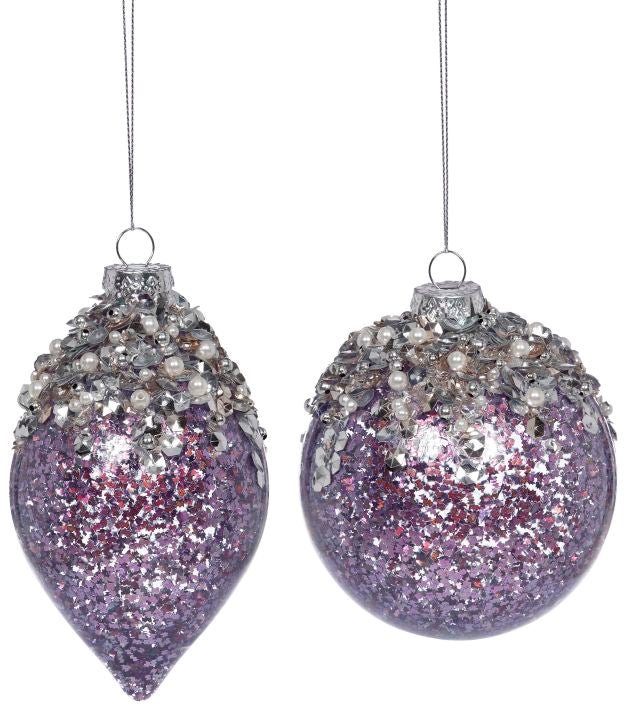 4" Iced Jewel Ornaments - Holiday Warehouse