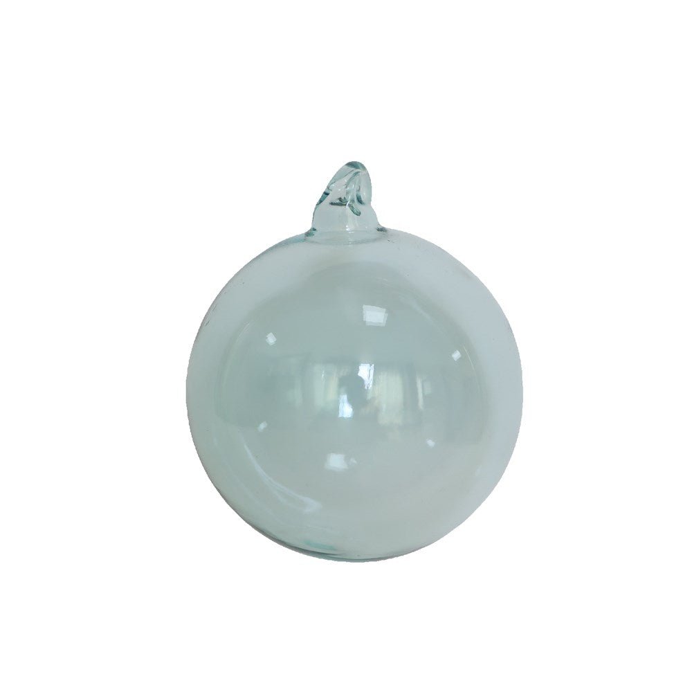 4" Light Blue Crystalline Glass Ornament 6pc - Holiday Warehouse