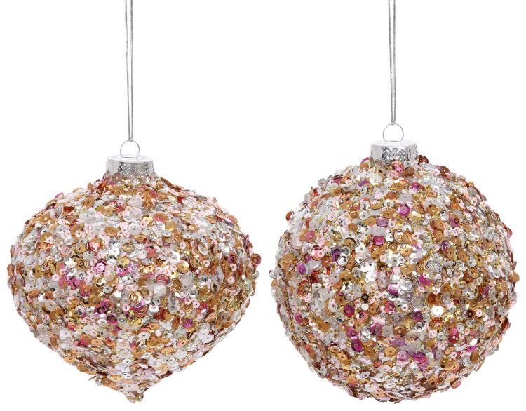 4" Mix Glitter Ornaments - Holiday Warehouse
