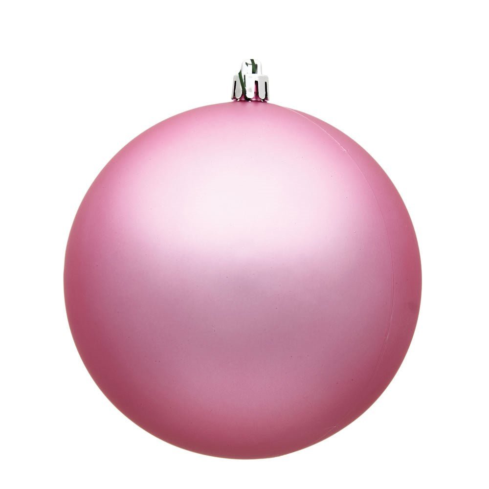 4" Pink Matte Ball Ornament 6pc - Holiday Warehouse