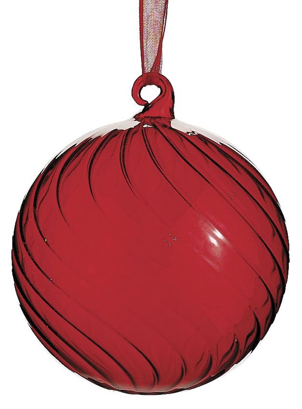 4" Red Glass Ball Ornament - Holiday Warehouse