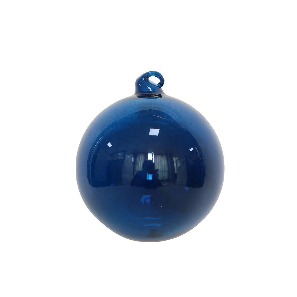 4" Royal Blue Crystalline Glass Ornament 6pc - Holiday Warehouse