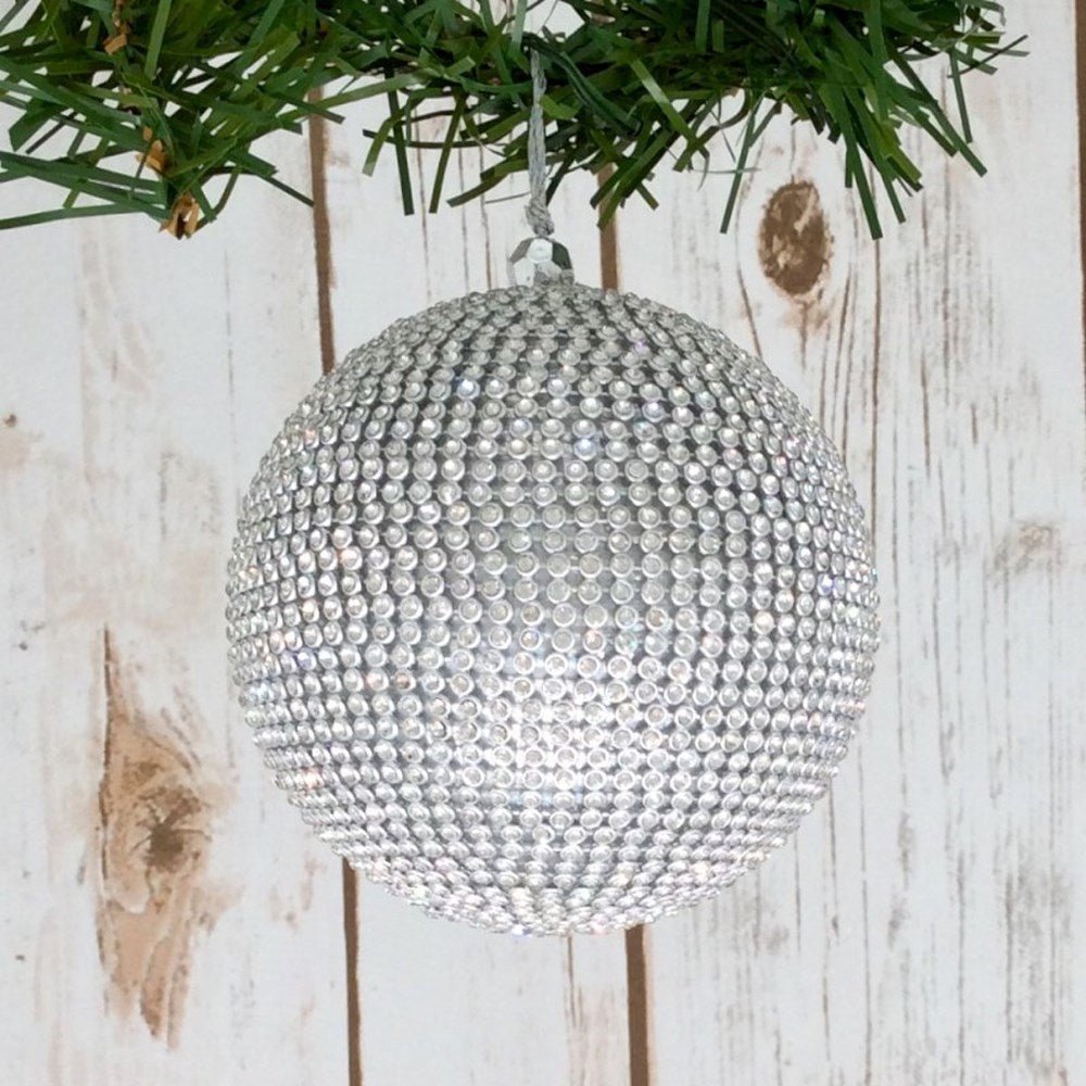 4" Silver Crystal Ornament - Holiday Warehouse