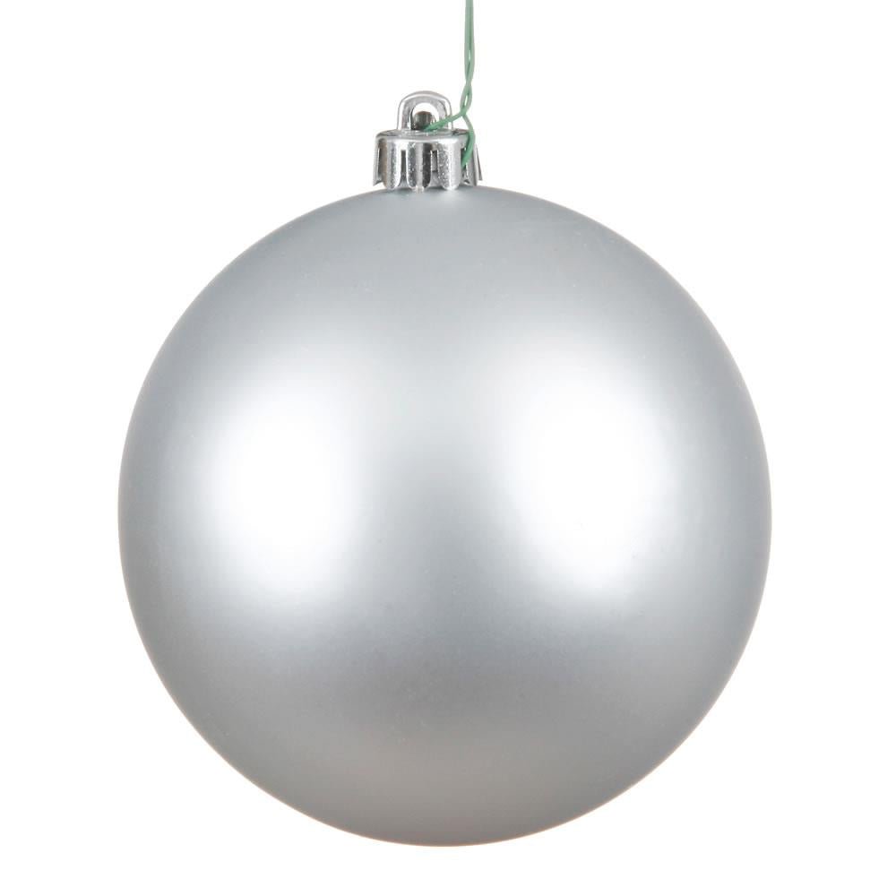 4" Silver Matte Ball Ornament 6pc - Holiday Warehouse