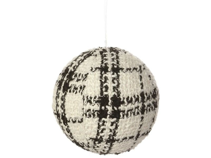 4" White & Black Ball Ornament - Holiday Warehouse
