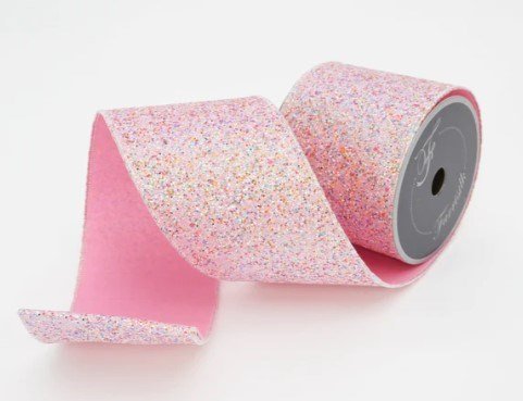 4" x 10 yds Pink Fairy Dust Ribbon - Holiday Warehouse