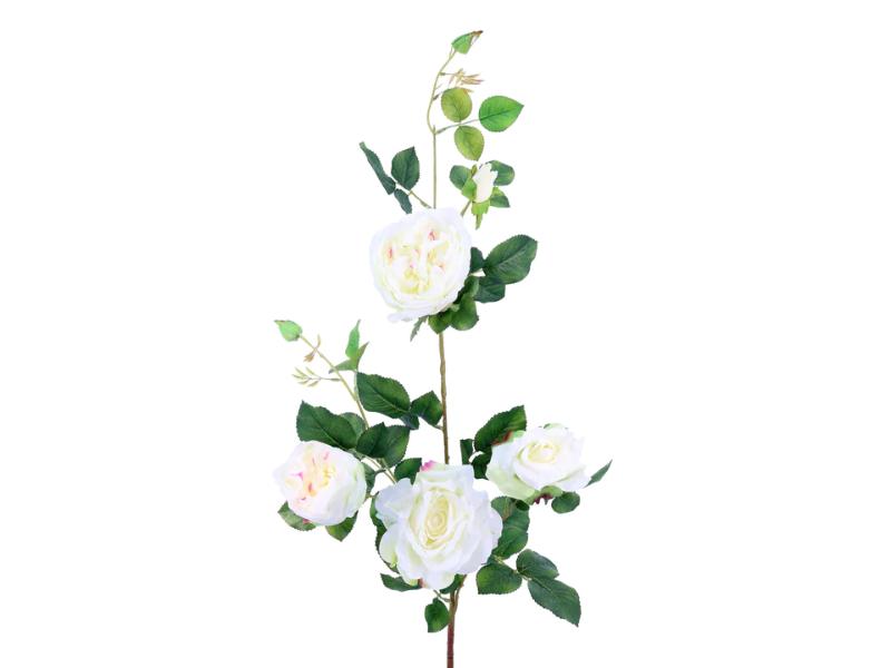40" White Mixed Natural Rose Branch (12pcs) - Holiday Warehouse