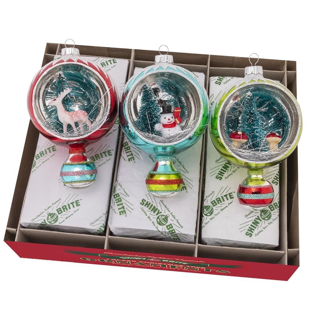 4.25" Festive Fete 3 Count Scene Rounds - Holiday Warehouse