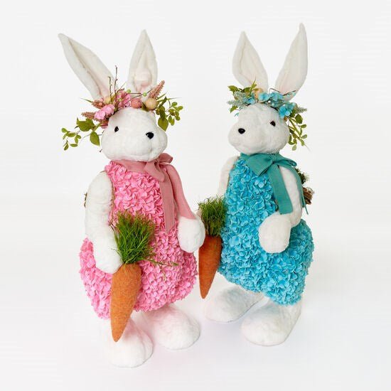 44" Blue Floral Display Bunny - Holiday Warehouse