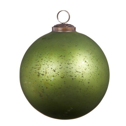 5" Antiqued Light Green Ball Ornament - Holiday Warehouse