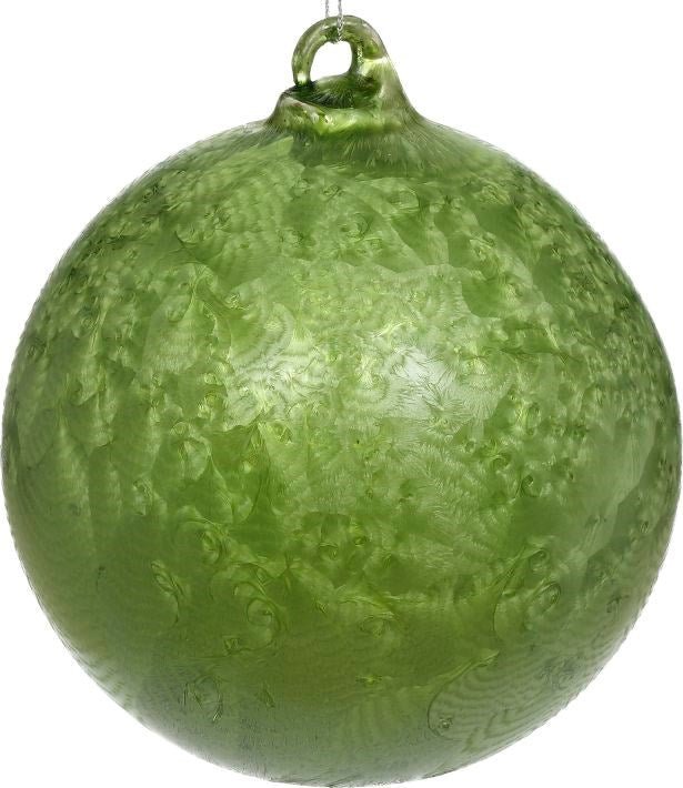 5" Dark Green Frosted Ball Ornament (Set of 12) - Holiday Warehouse