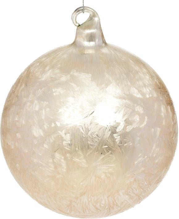5" Ivory Frosted Ball Ornament - Holiday Warehouse