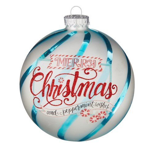 5" Merry Christmas Ball Ornament - Holiday Warehouse