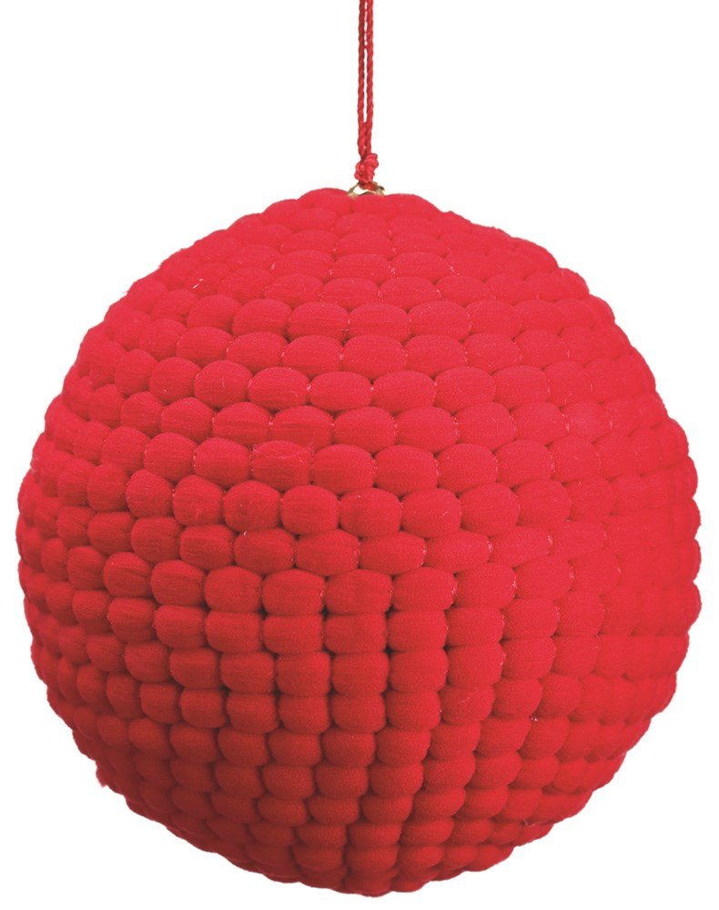 5" Red Yarn Ball Ornament - Holiday Warehouse