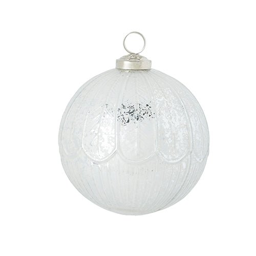 5" Silver Mercury Glass Ball Ornament - Holiday Warehouse