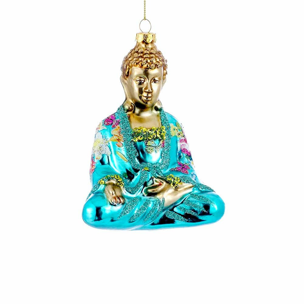 5.25" Buddha Glass Ornament - Holiday Warehouse