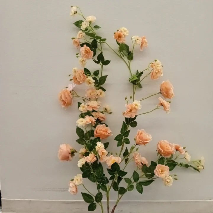 54" Champagne Weeping Tea Rose Tree Branch (10pcs) - Holiday Warehouse