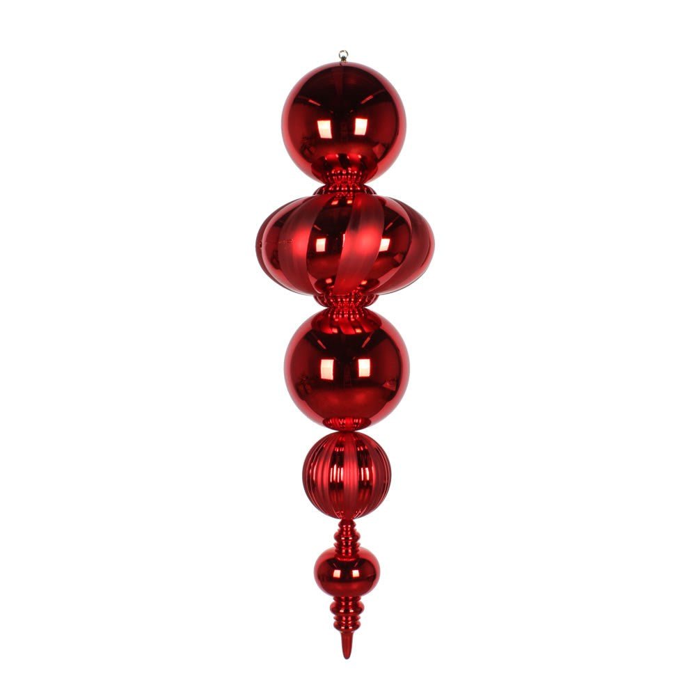 54" Red Shiny Matte Finial - Holiday Warehouse