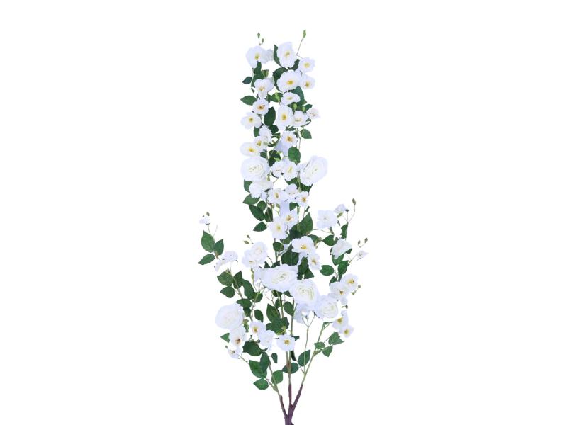 54" White Weeping Tea Rose Tree Branch (10pcs) - Holiday Warehouse