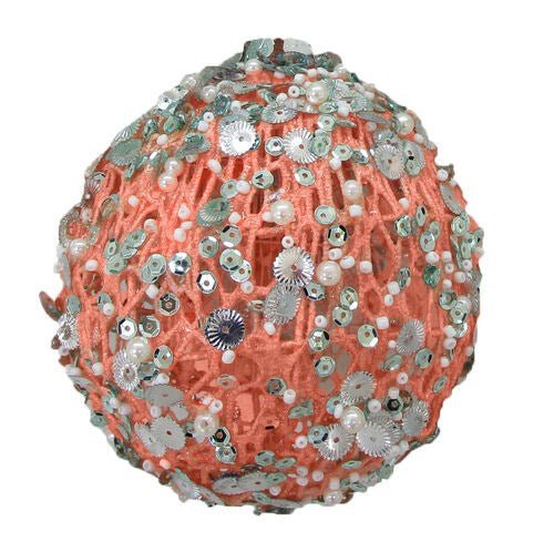 5.5" Coral Mesh Ball Ornament - Holiday Warehouse