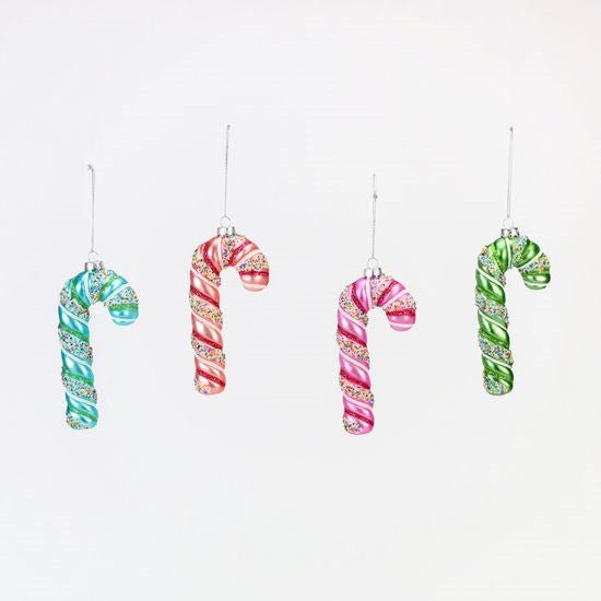 5.5" Glass Candy Cane Ornament - Holiday Warehouse