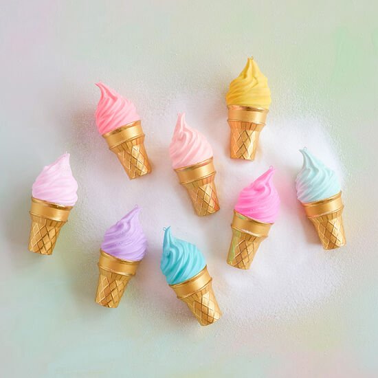 5.5" Ice Cream Cone Ornaments Set of 8 - Holiday Warehouse