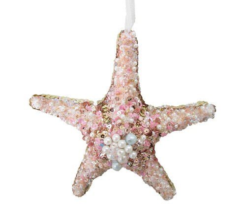 6" Beaded Starfish Ornament - Holiday Warehouse