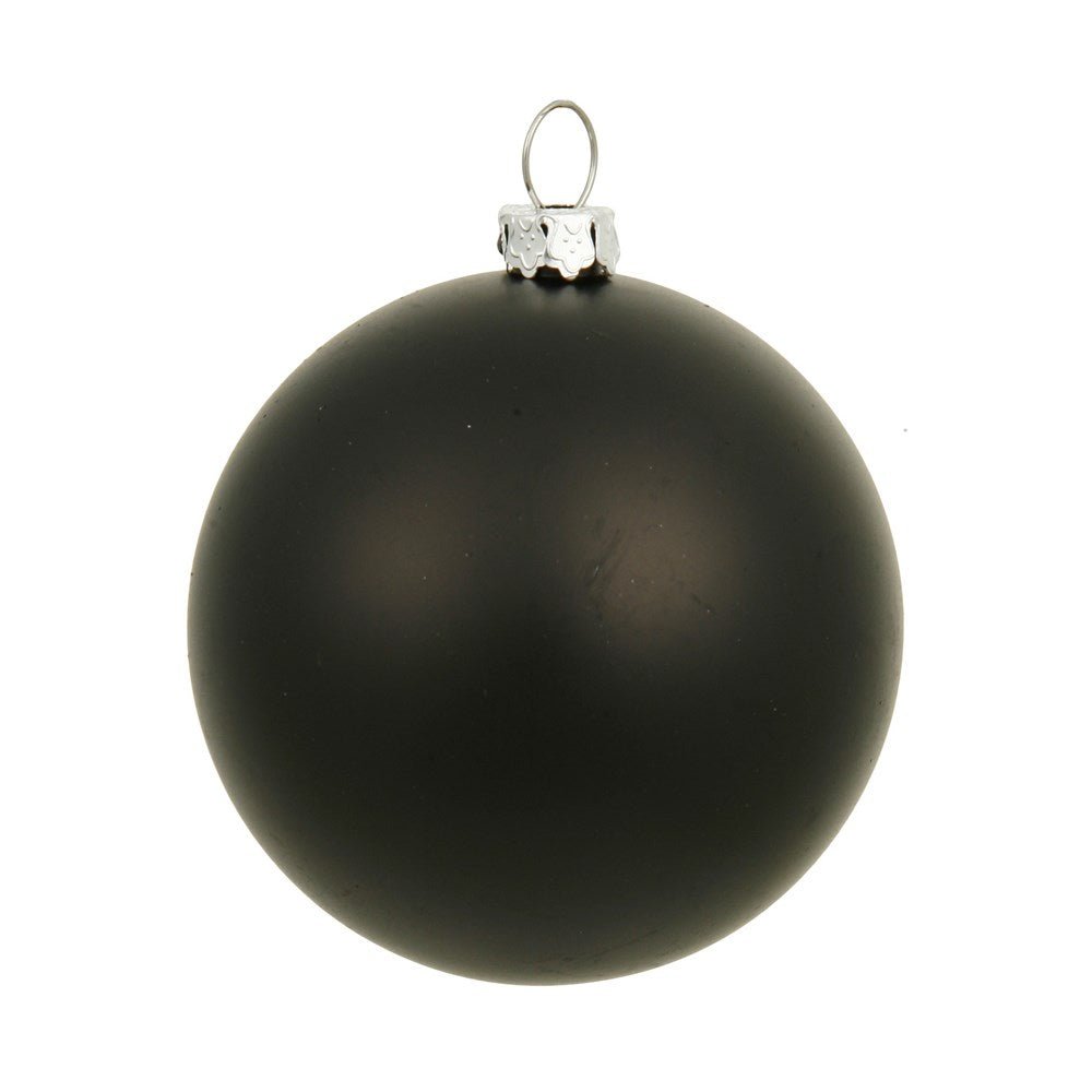 6" Black Matte Ball Ornament 4pc - Holiday Warehouse