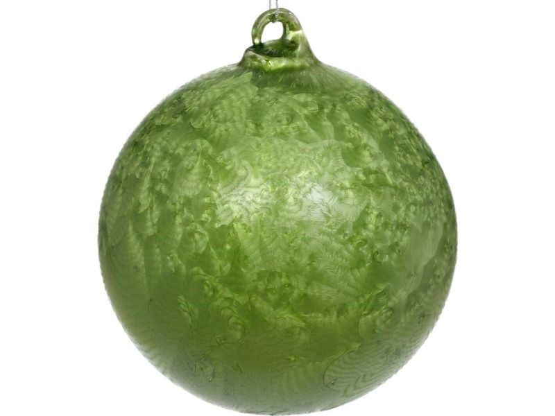 6" Dark Green Frosted Ball Ornament - Holiday Warehouse