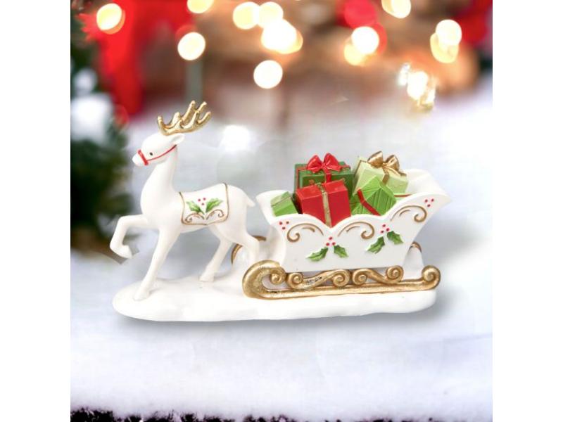 6" Deer and Sled w/Gifts - Holiday Warehouse