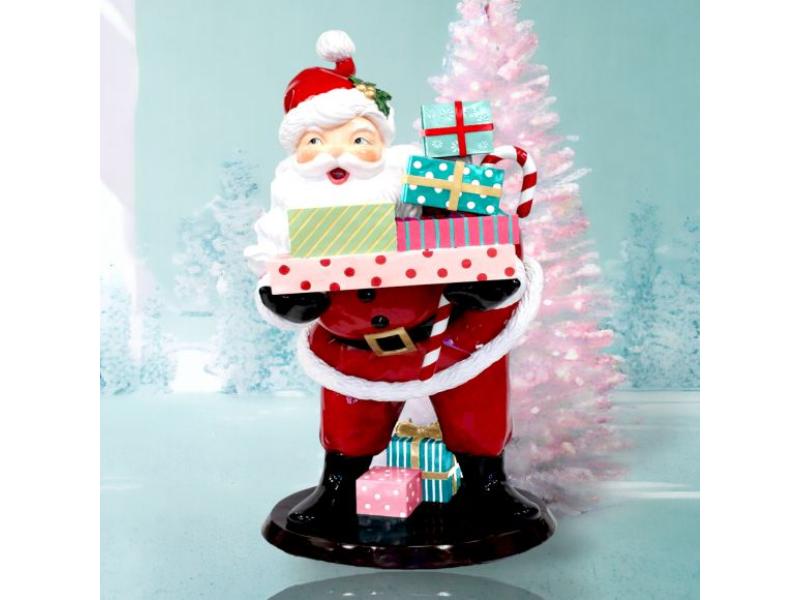 6 Ft Retro Santa w/Gifts Display - Holiday Warehouse