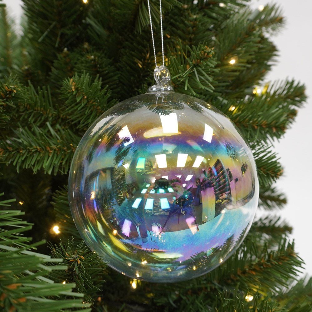 6" Iridescent Bubble Ball Ornament 4pc - Holiday Warehouse